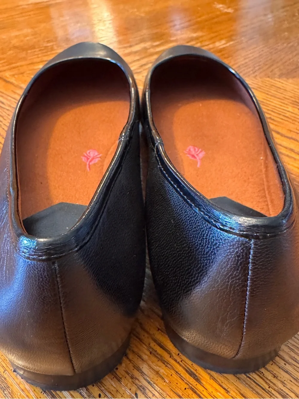 Ros Hommerson Black Leather Slip-On Ballet Flats